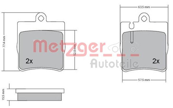 METZGER 1170064 Bremsbelagsatz, Scheibenbremse