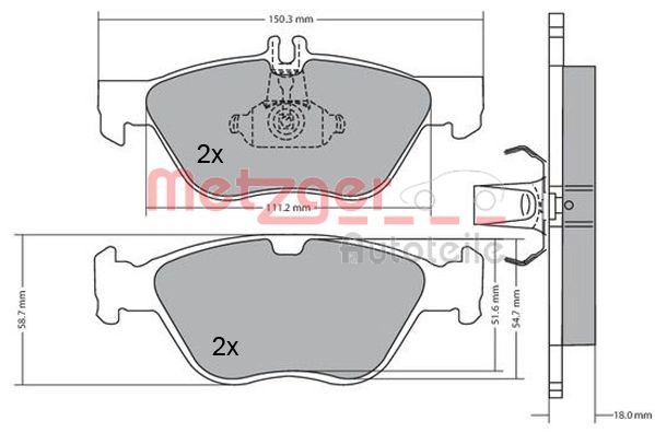 METZGER 1170065 Bremsbelagsatz, Scheibenbremse