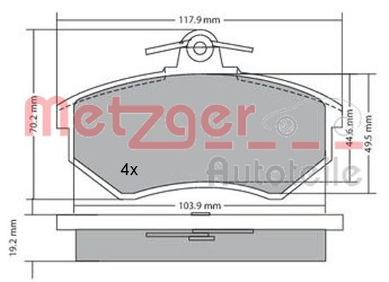 METZGER 1170066 GREENPARTS Bremsbelagsatz, Scheibenbremse