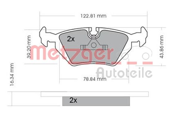METZGER 1170075 Bremsbelagsatz, Scheibenbremse