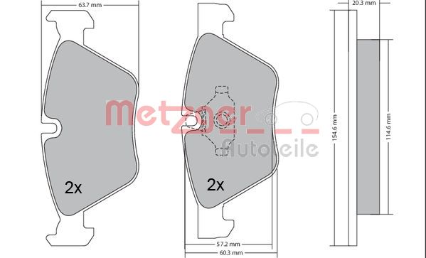 METZGER 1170078 Bremsbelagsatz, Scheibenbremse