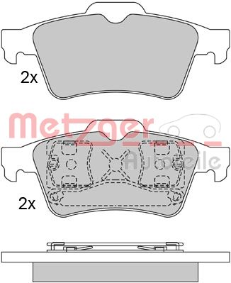 METZGER 1170080 Bremsbelagsatz, Scheibenbremse