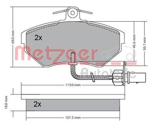 METZGER 1170082 GREENPARTS Bremsbelagsatz, Scheibenbremse