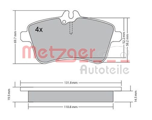 METZGER 1170083 GREENPARTS Bremsbelagsatz, Scheibenbremse