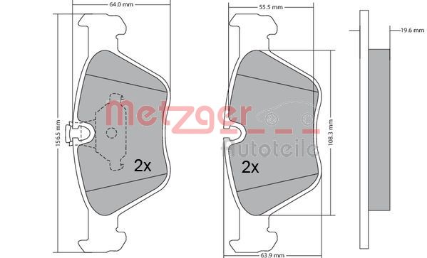 METZGER 1170086 Bremsbelagsatz, Scheibenbremse