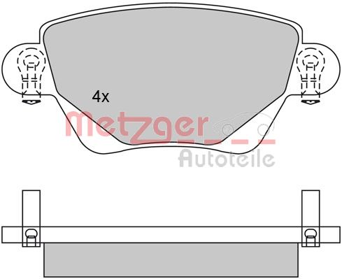 METZGER 1170096 Bremsbelagsatz, Scheibenbremse