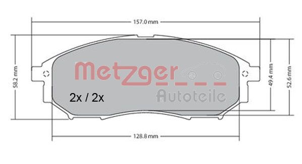 METZGER 1170101 GREENPARTS Bremsbelagsatz, Scheibenbremse