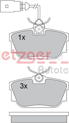 METZGER 1170109 Bremsbelagsatz, Scheibenbremse