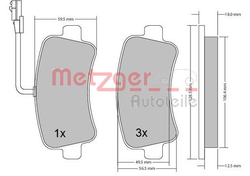 METZGER 1170111 GREENPARTS Bremsbelagsatz, Scheibenbremse