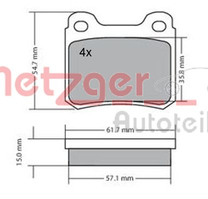 METZGER 1170112 Bremsbelagsatz, Scheibenbremse