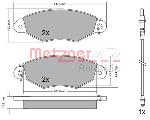 METZGER 1170115 GREENPARTS Bremsbelagsatz, Scheibenbremse