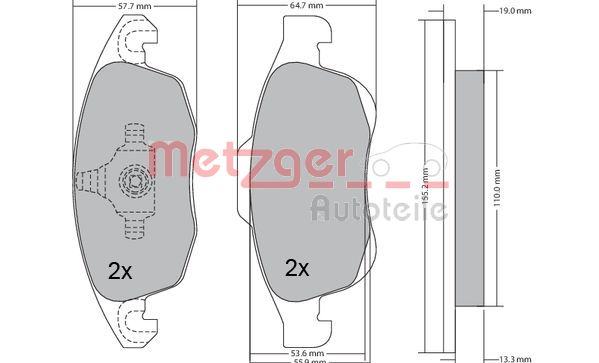 METZGER 1170129 GREENPARTS Bremsbelagsatz, Scheibenbremse