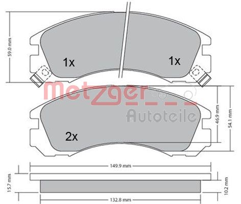 METZGER 1170135 GREENPARTS Bremsbelagsatz, Scheibenbremse
