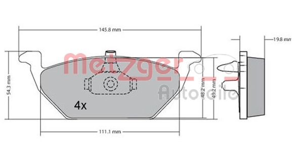 METZGER 1170144 Bremsbelagsatz, Scheibenbremse