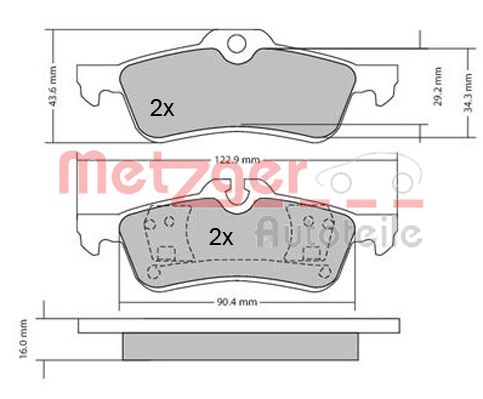 METZGER 1170154 Bremsbelagsatz, Scheibenbremse