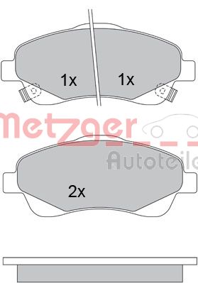 METZGER 1170172 Bremsbelagsatz, Scheibenbremse