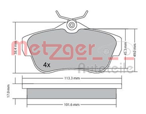 METZGER 1170192 Bremsbelagsatz, Scheibenbremse
