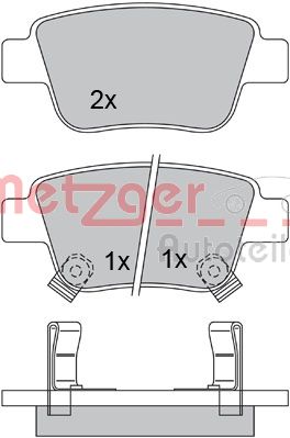 METZGER 1170193 Bremsbelagsatz, Scheibenbremse