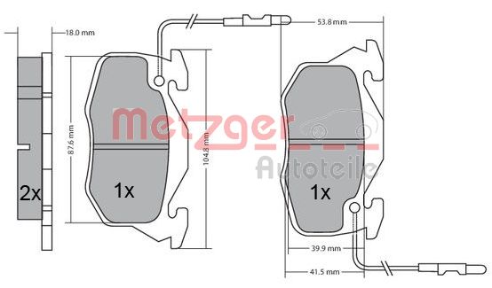 METZGER 1170195 GREENPARTS Bremsbelagsatz, Scheibenbremse