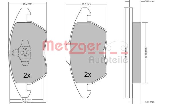METZGER 1170211 GREENPARTS Bremsbelagsatz, Scheibenbremse