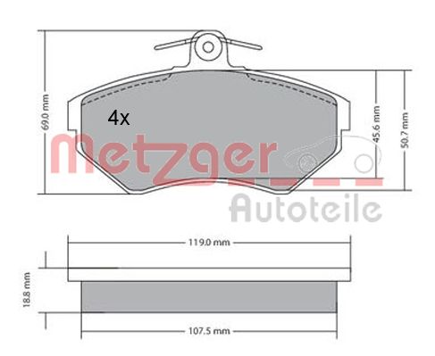 METZGER 1170214 GREENPARTS Bremsbelagsatz, Scheibenbremse
