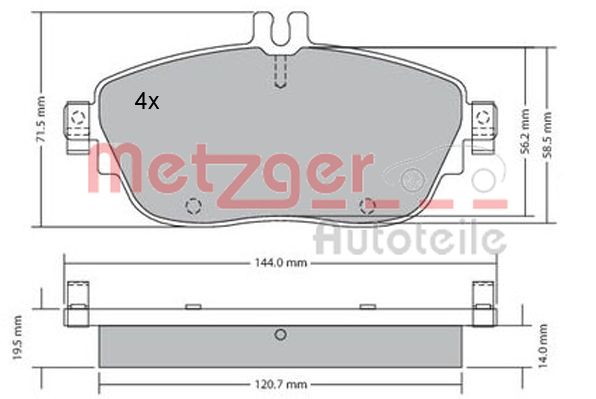 METZGER 1170215 GREENPARTS Bremsbelagsatz, Scheibenbremse