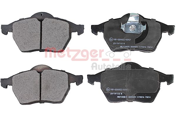 METZGER 1170216 Bremsbelagsatz, Scheibenbremse