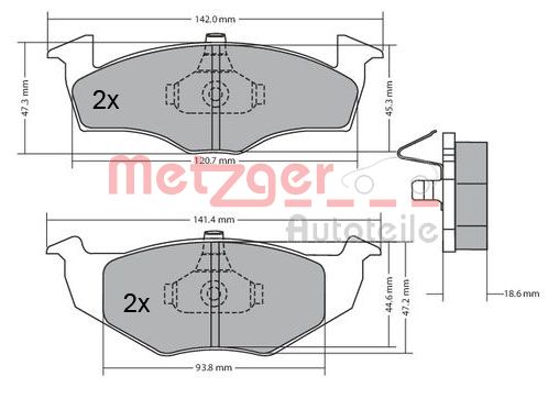 METZGER 1170217 Bremsbelagsatz, Scheibenbremse