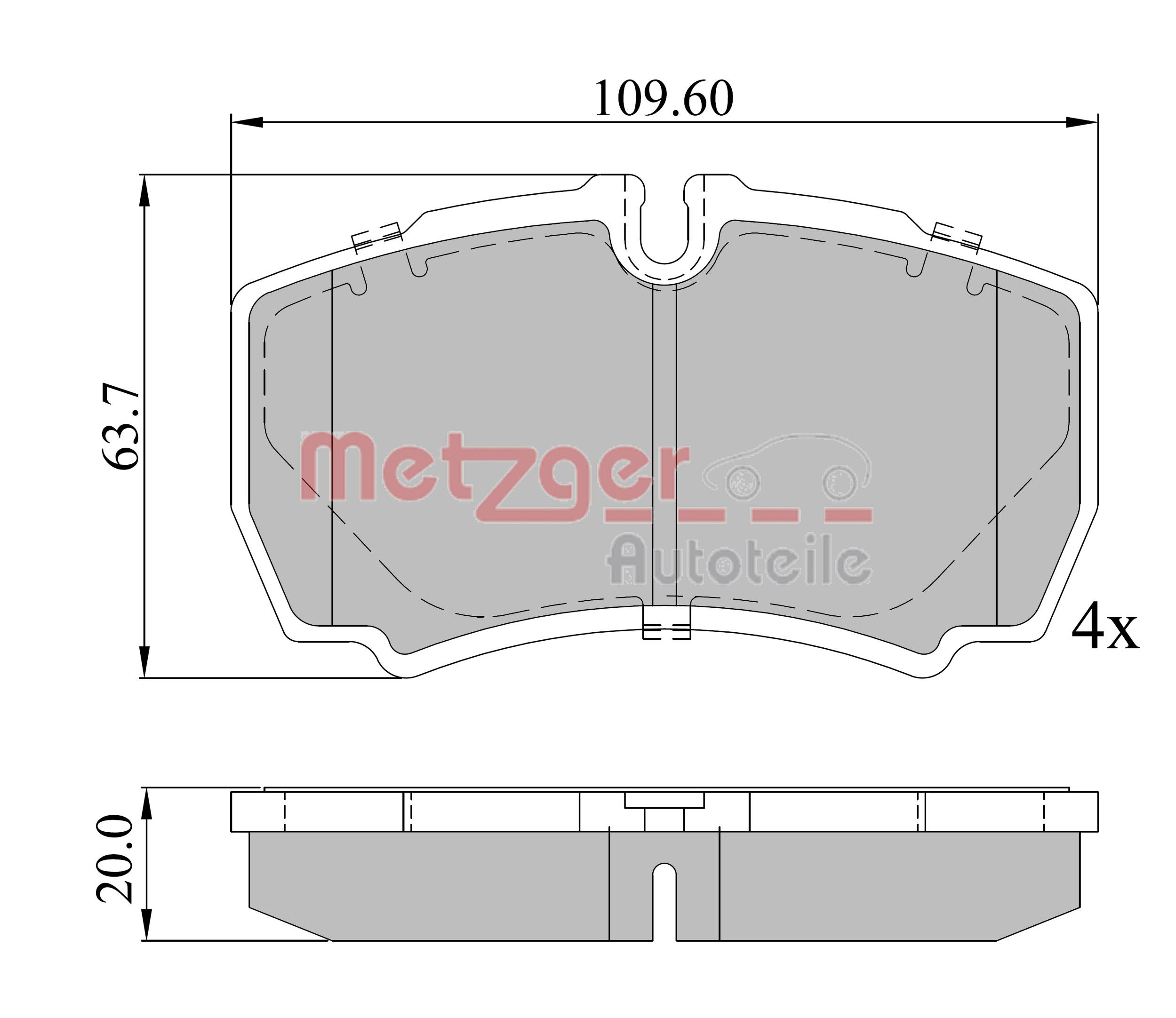 METZGER 1170226 GREENPARTS Bremsbelagsatz, Scheibenbremse