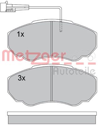 METZGER 1170227 Bremsbelagsatz, Scheibenbremse