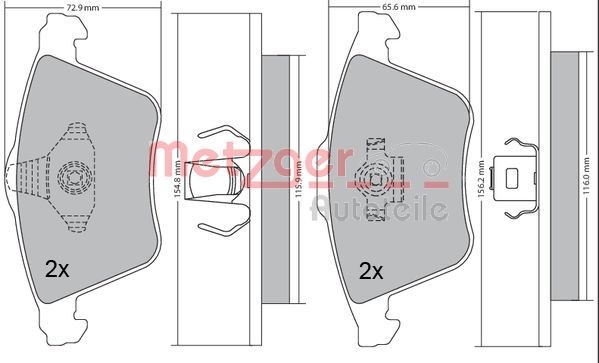 METZGER 1170233 Bremsbelagsatz, Scheibenbremse