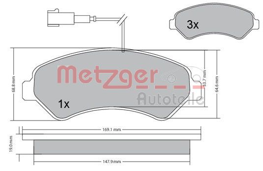 METZGER 1170248 Bremsbelagsatz, Scheibenbremse
