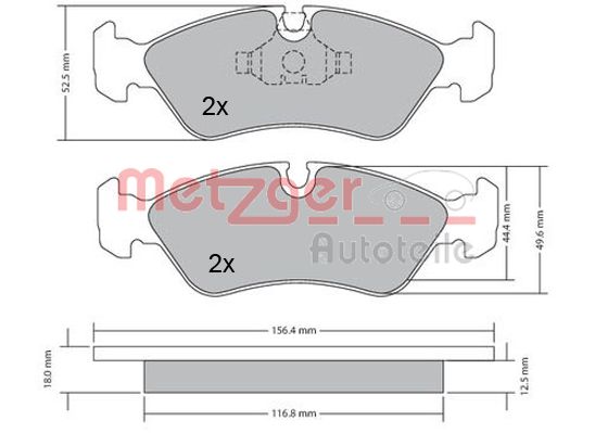 METZGER 1170252 Bremsbelagsatz, Scheibenbremse