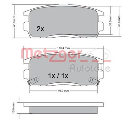 METZGER 1170256 Bremsbelagsatz, Scheibenbremse