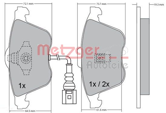 METZGER 1170263 Bremsbelagsatz, Scheibenbremse