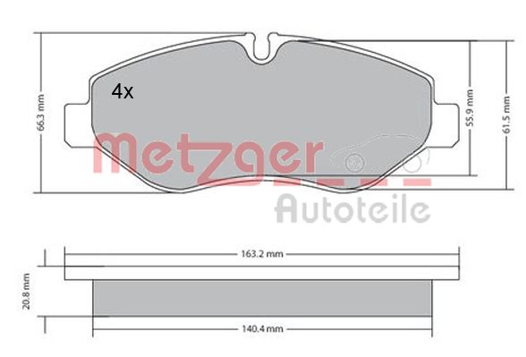 METZGER 1170271 GREENPARTS Bremsbelagsatz, Scheibenbremse