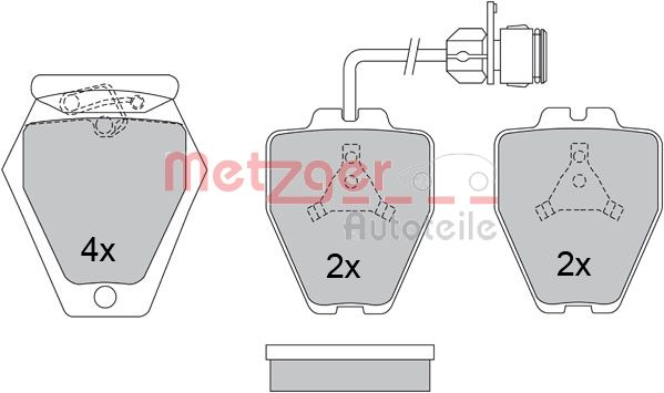 METZGER 1170280 Bremsbelagsatz, Scheibenbremse