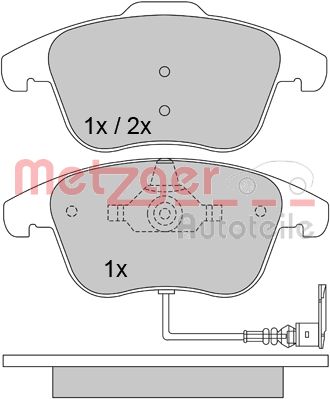 METZGER 1170289 Bremsbelagsatz, Scheibenbremse