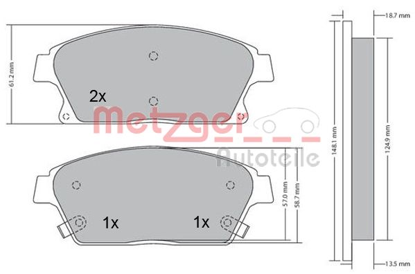 METZGER 1170292 GREENPARTS Bremsbelagsatz, Scheibenbremse