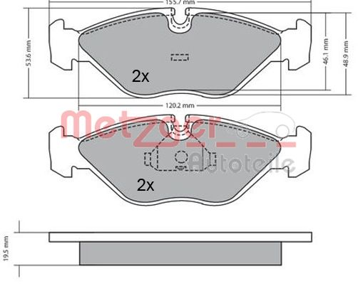 METZGER 1170293 Bremsbelagsatz, Scheibenbremse