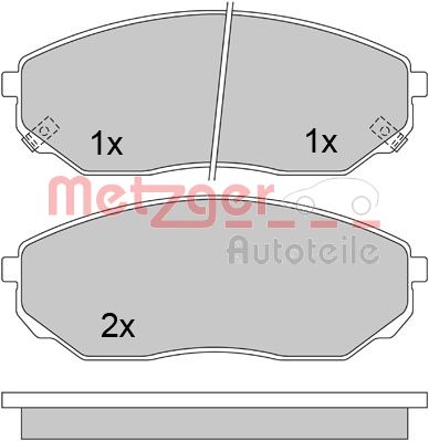 METZGER 1170297 Bremsbelagsatz, Scheibenbremse