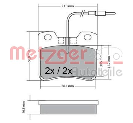 METZGER 1170302 Bremsbelagsatz, Scheibenbremse