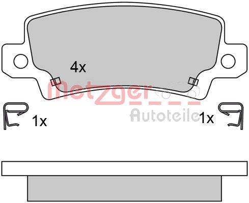 METZGER 1170304 Bremsbelagsatz, Scheibenbremse