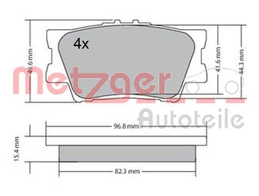 METZGER 1170313 GREENPARTS Bremsbelagsatz, Scheibenbremse