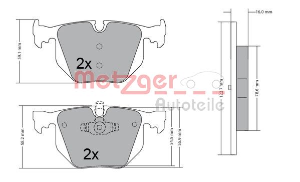 METZGER 1170318 Bremsbelagsatz, Scheibenbremse