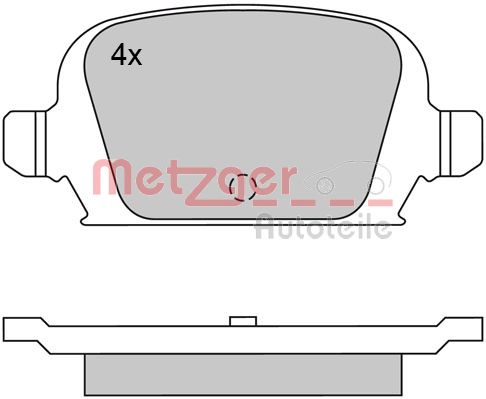 METZGER 1170324 Bremsbelagsatz, Scheibenbremse
