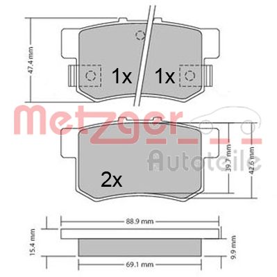 METZGER 1170337 GREENPARTS Bremsbelagsatz, Scheibenbremse