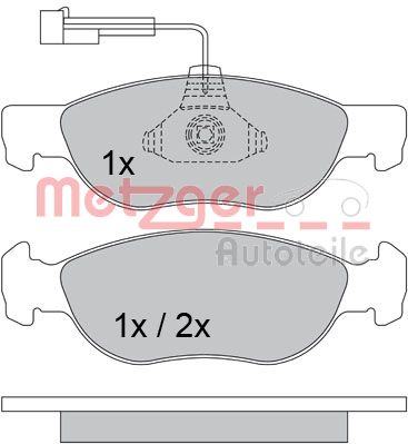 METZGER 1170338 Bremsbelagsatz, Scheibenbremse