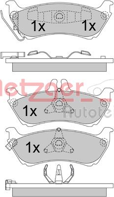 METZGER 1170339 Bremsbelagsatz, Scheibenbremse