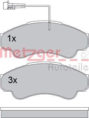 METZGER 1170344 Bremsbelagsatz, Scheibenbremse